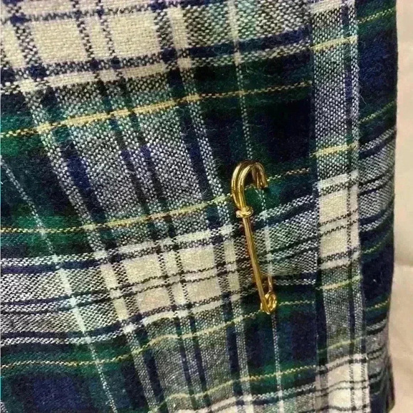 Vintage Women’s Pleated Plaid Wrap Around Skirt 100% Wool Size 8 Non Branded - Picture 7 of 10